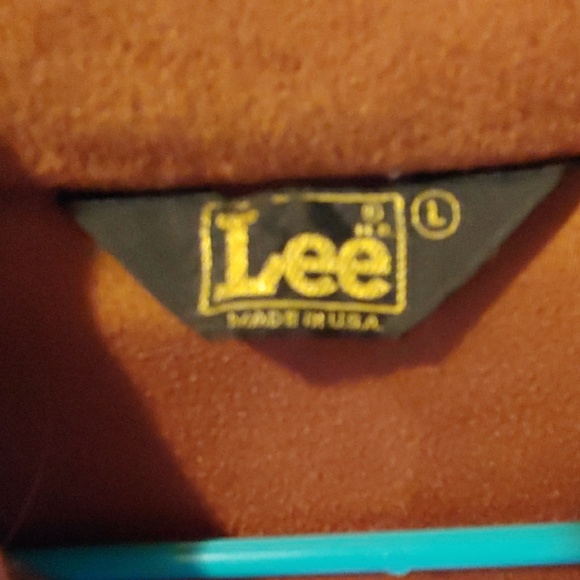 RARE Vintage 70s Lee Jeans Brown Velour 3/4 zip Sweatshirt size L - Picture 2 of 3